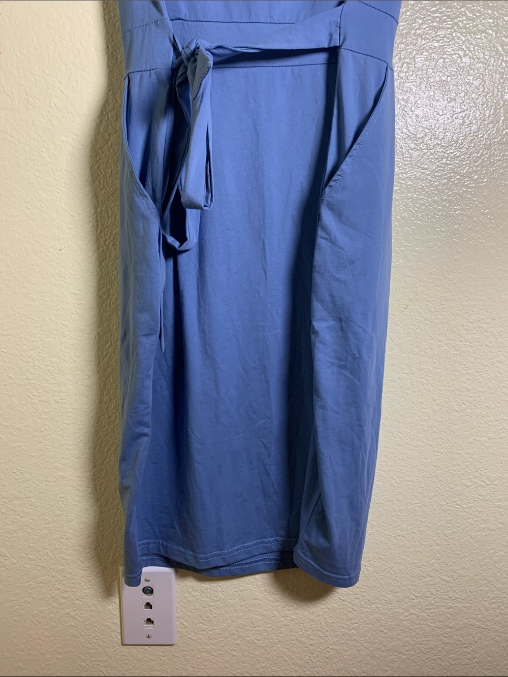 NWOT Classic Slate Blue Midi Sheath Dress with Short Sleeves, Size L - Picture 5 of 6